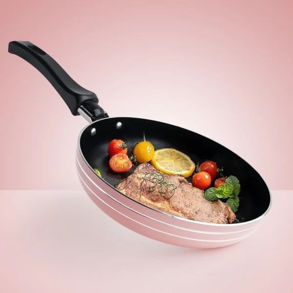 Pink Pot 6.5inch Non-Stick Stockpot Frying Pan Flat Cookware Kitchen Utensils For Daily Cooking Complementary Food