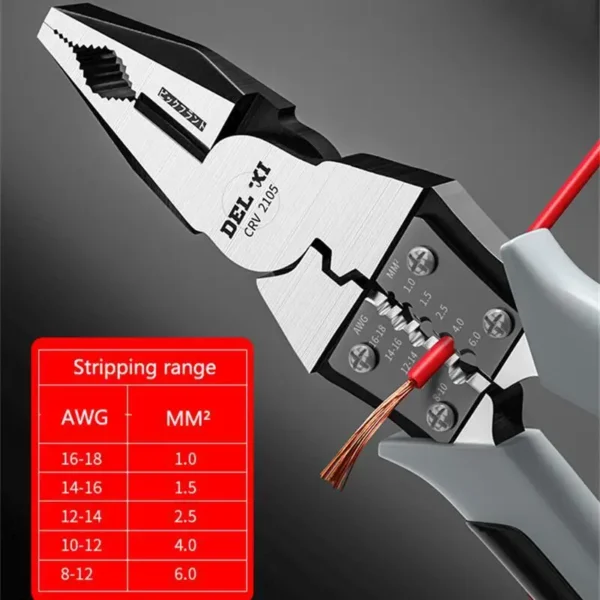 Multi Graph Multifunctional Alicate Diagonal Pliers Needle Nose Hardware Tools Universal Wire Cutters Electrician Bocorese - Image 4