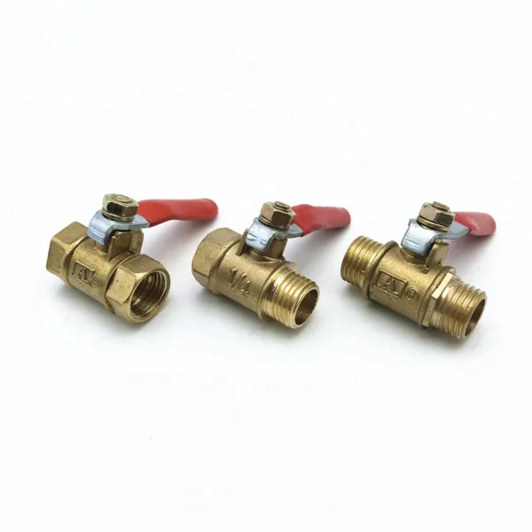 1/8" 1/4" 3/8" 1/2" BSP Female Male Thread Two Way Brass Pneumatic Shut Off Ball Valve Pipe Fitting Connector Coupler Adapter