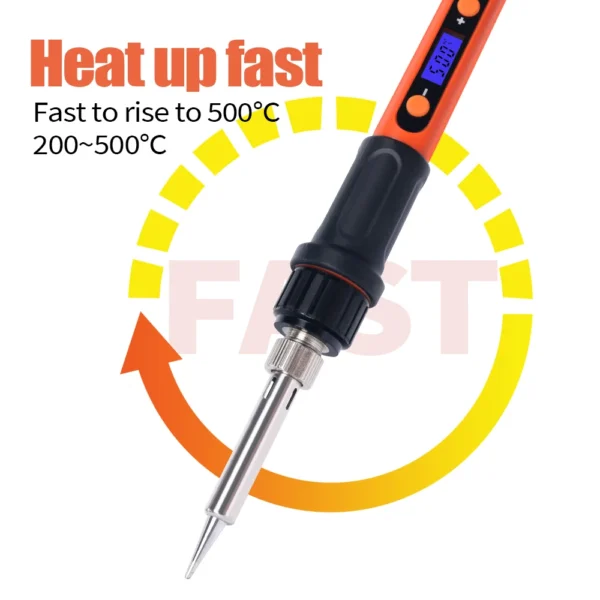 100W Digital Electric Soldering Iron Kit Set Temperature Adjustable 928D Welding Tool Ceramic Heater Soldering Tips Rework - Image 3