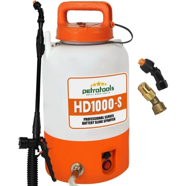 PetraTools 1 Gallon Battery Powered Sprayer, Electric Sprayers in Lawn and Garden with Easy-to-Carry Strap,Weed Sprayer,1 Gallon