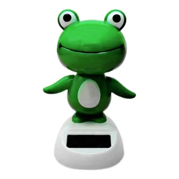 Solar Powered Shaking Head Frog Doll Car Ornament Cartoon Dancing Animated Doll Automobile Dashboard Decoration Car Accessories