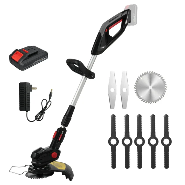 Electric Weed Eater Cordless Lawn Trimmer Weed Wacker Battery Powered Trimmer Lawn Edger with 3 Types Blades