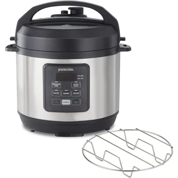 Proctor-Silex Simplicity 4-in-1 Electric Pressure Cooker, 3 Quart Multi-Function With Slow Cook, Steam, Sauté, Rice