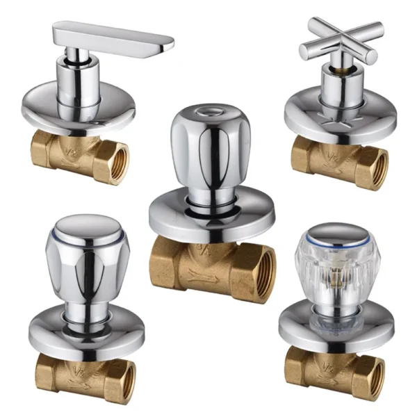 Brass Quarter Turned Full Turned Shower Stop Valve Concealed Switch Bathhouse Shower Shutoff Valve Open Quickly Plumbing Fitting