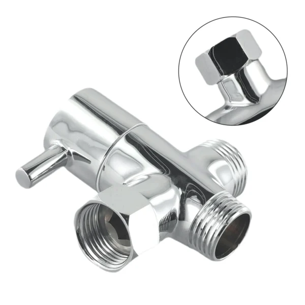 Bathroom Smart Life Plumbing Fixture Valves G1/2in 3 Way Brass Diverter Valve T-adapter Converter Chrome Surface For Shower Head