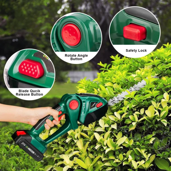 HECUS 2 IN 1 Cordless Electric Hedge Trimmer 20000rpm Handheld Household Lawn Mower Garden Power Tool For Makita 18V Battery - Image 3