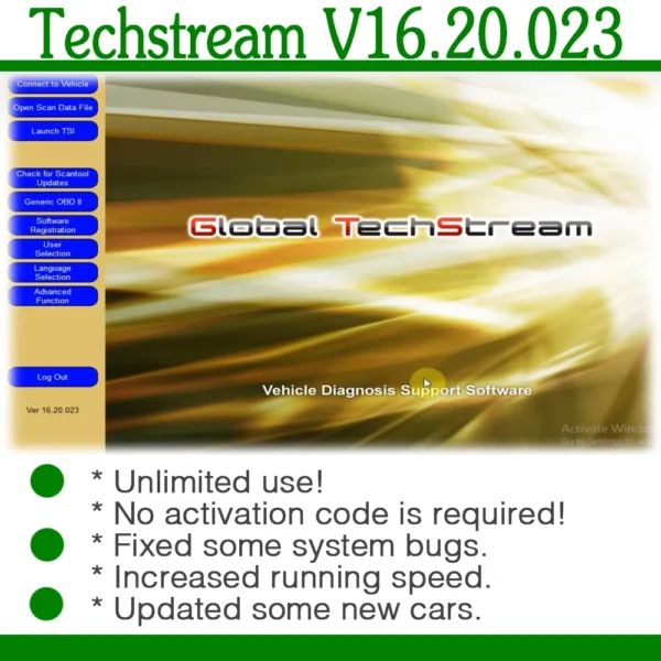 Techstream V16.20.023 For mini vci Auto Repair Software Diagnostic Equipment For diagnostics programming ECM ECU Repair Tools