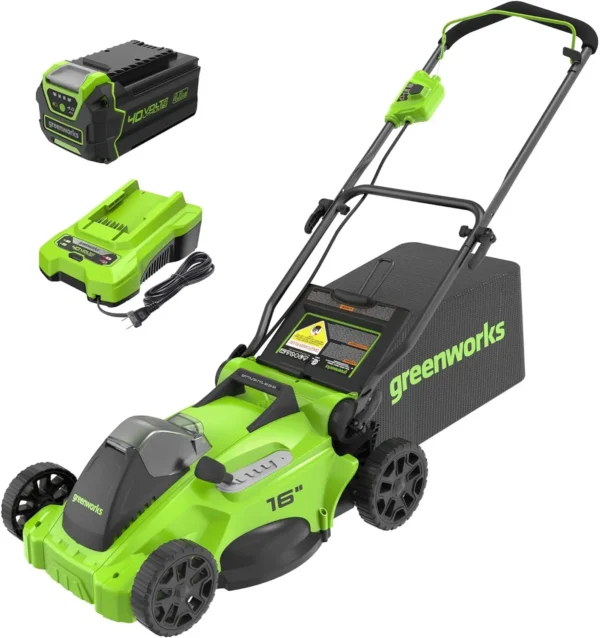 40V 16" Brushless Cordless (Push) Lawn Mower (75+ Compatible Tools), 4.0Ah Battery and Charger Included