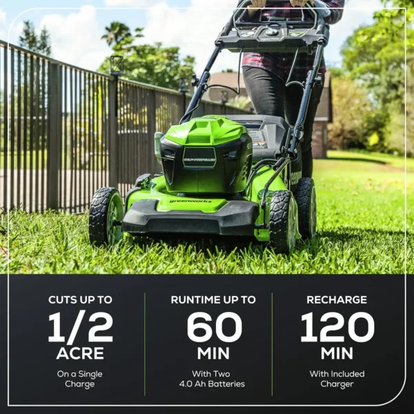 40V 21" Brushless Cordless (Smart Pace / Self-Propelled) Lawn Mower (75+ Compatible Tools) (2) 4.0Ah Batteries and Charger - Image 3