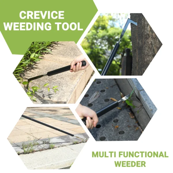 Crack Weeder Crevice Weeding Tool Stainless Steel Manual Weeder Beech Handle Lawn Yard Gardening Tool 3 Sizes Can be Adjusted - Image 6