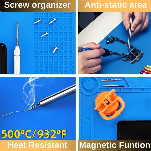 Silicone Soldering Mat ESD Antistatic Heat Insulation Motherboard Electronics Phone Repair Maintenance Working Platform Pad - Image 4