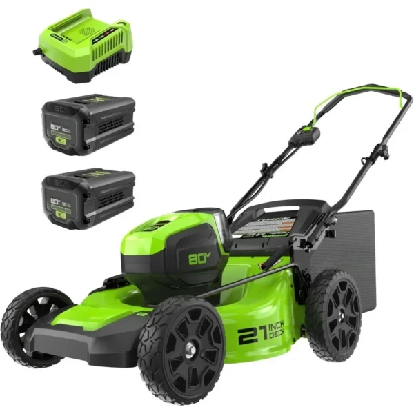 80V 21" Brushless Cordless (Push) Lawn Mower (75+ Compatible Tools), (2) 2.0Ah Batteries and 30 Minute Rapid Charger