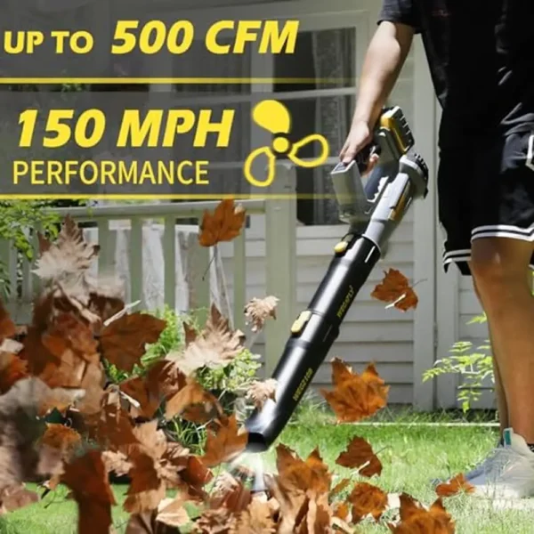 Cordless Leaf Blower 500 CFM 2 x 21V 4.0Ah Battery Charger Turbo Technology Patio Lawn Care Yard Garden Cleaning Adjustable - Image 3