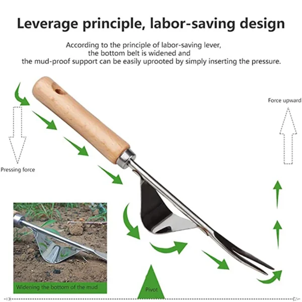 Stainless Steel Manual Weeder Garden Outdoor Hand Weeding Tool Removal Farmland Puller Dandelion Digging Lawn Weeder Transplant - Image 3