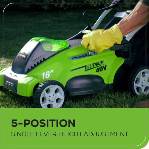 40V 16" Cordless (Push) Lawn Mower (75+ Compatible Tools), 4.0Ah Battery and Charger Included - Image 6