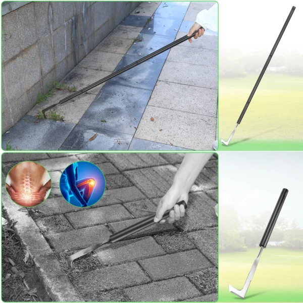 Crack Weeder Crevice Weeding Tool Stainless Steel Manual Weeder Beech Handle Lawn Yard Gardening Tool 3 Sizes Can be Adjusted - Image 5