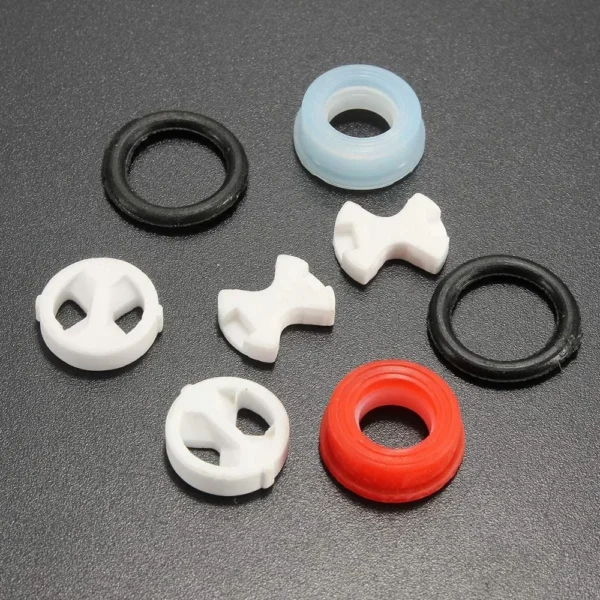 8Pcs/set Ceramic Disc Silicon Washer Insert Turn Replacement 1/2" For Valve Tap Home Plumbing Accessories Easy To Install