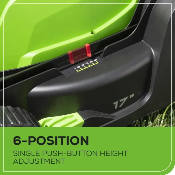 40V 17" Cordless (Push) Lawn Mower (75+ Compatible Tools), 4.0Ah Battery and Charger Included - Image 6