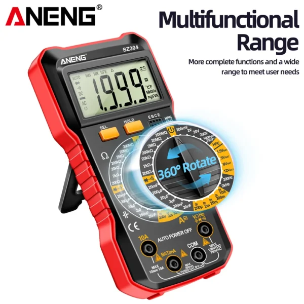 ANENG SZ304 Digital Multimete True RMS Handheld Multifunction High Precision Tester NCV AC/DC Votage Current Resistance Ohm Tool - Image 4