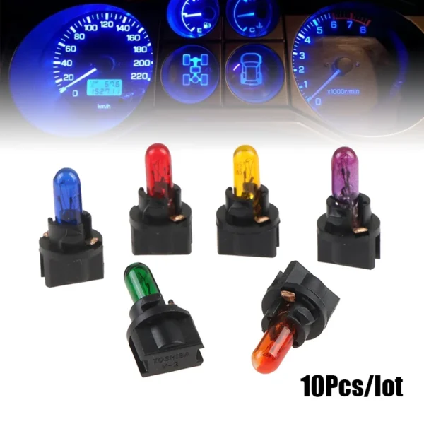 10Pcs T5 SMD LED Car Light Automobiles Light-emitting Diode Instrument Gauge Dashboard Light Bulbs Auto Interior Indicator Lamp