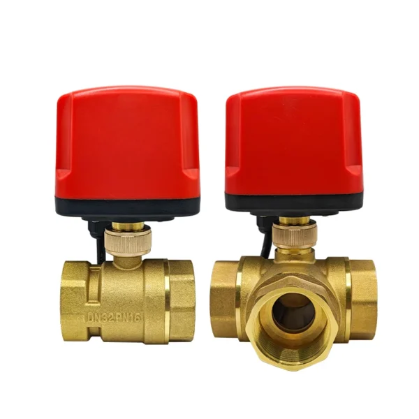 DN15-DN50 Motorized Ball Valve 2-Wire/3-Wire Waterproof IP65 2-Way/3-Way Electric Water Valves Female Thread 12V 24V 220V