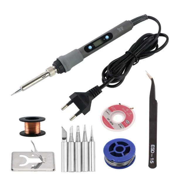 60W/80W Electric Soldering Iron Adjustable Temperature Digital Display Electronic Welding Repair Tools With Solder Tin Iron Tips - Image 2