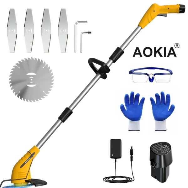 Aokia Electric Lawn Mower Charging mowers Handheld Length Adjustable Cutter Cordless Garden Grass cutter gardening tools