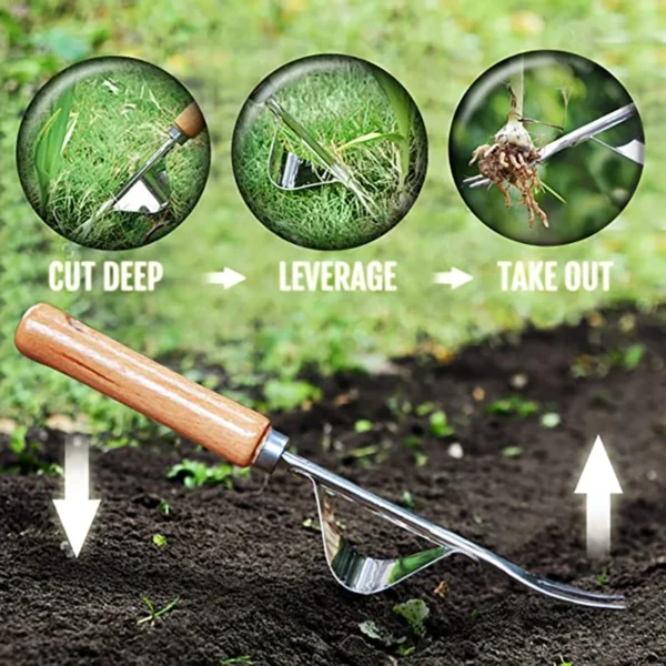 Stainless Steel Manual Weeder Garden Outdoor Hand Weeding Tool Removal Farmland Puller Dandelion Digging Lawn Weeder Transplant - Image 2