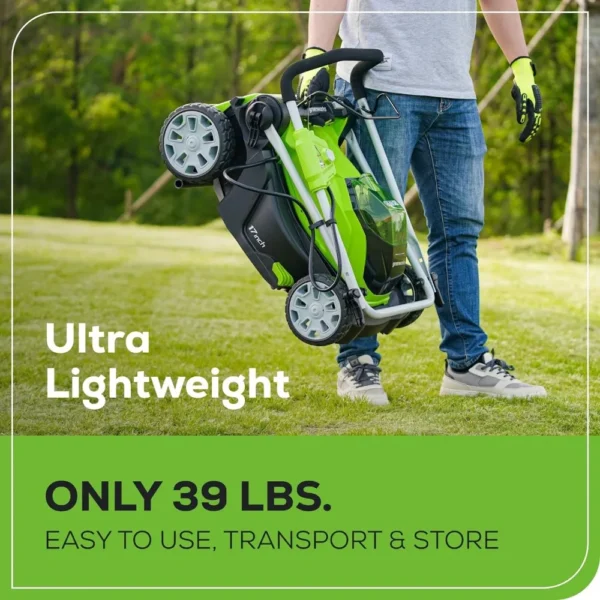 40V 17" Cordless (Push) Lawn Mower (75+ Compatible Tools), 4.0Ah Battery and Charger Included - Image 4