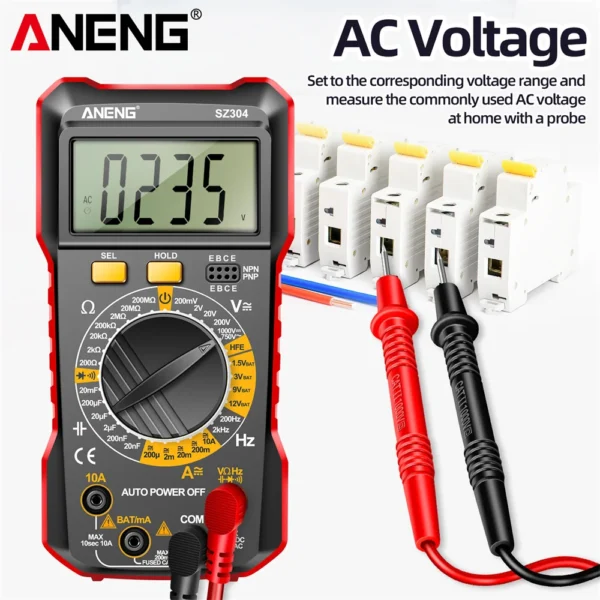 ANENG SZ304 Digital Multimete True RMS Handheld Multifunction High Precision Tester NCV AC/DC Votage Current Resistance Ohm Tool - Image 2