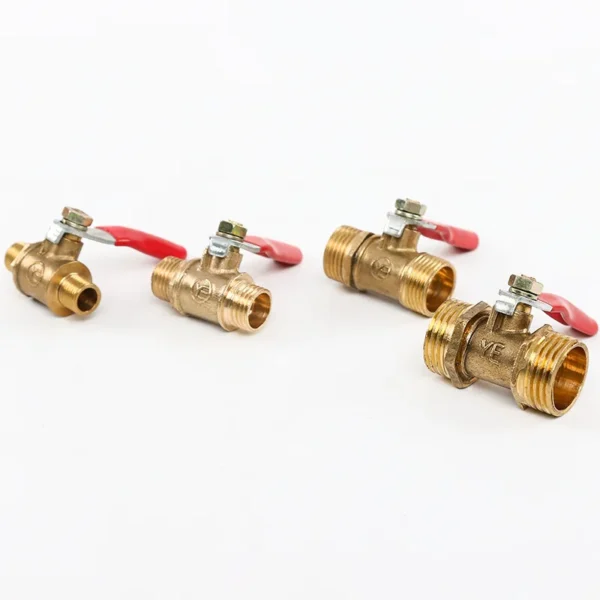 Plumbing Fittings Male 1/8'' 1/4" 3/8'' 1/2'' Male BSPT Full Ports Brass Ball Valve Two Way Connection Air Water Gas Globe valve