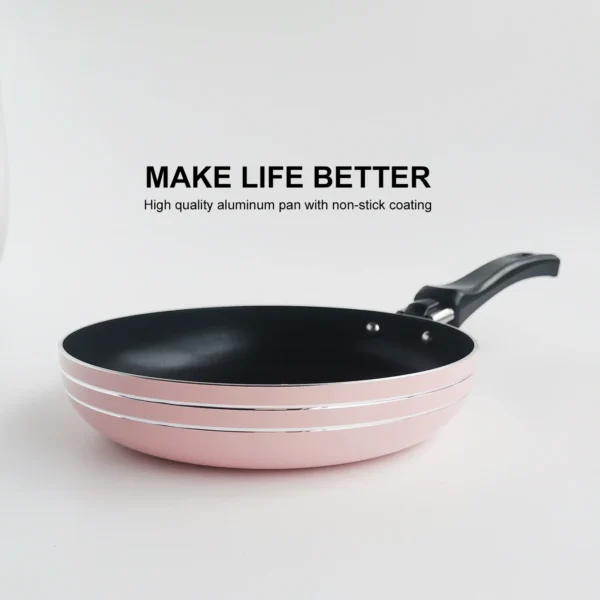 Pink Pot 6.5inch Non-Stick Stockpot Frying Pan Flat Cookware Kitchen Utensils For Daily Cooking Complementary Food - Image 2