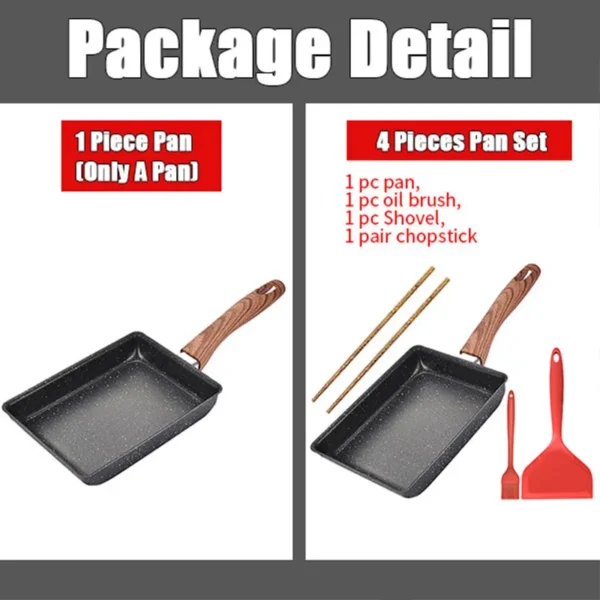 Tamagoyaki Japanese Omelette Pan Nonstick Egg Pan Skillet Rectangle Tamago Pan Small Egg Frying Pan with Cooking Tools - Image 6