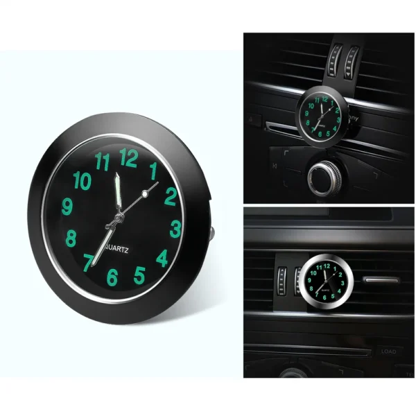 Car Clock Luminous Mini Automobiles Internal Stick-On Digital Watch Mechanics Quartz Clocks Auto Ornament 40mm 43mm - Image 2