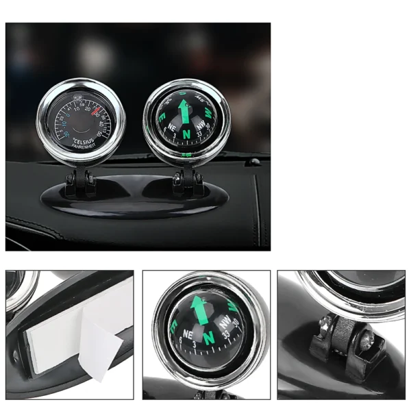 Car Ornaments Compass Thermometer Guide Ball Dashboard Meters Gauge Decorative Truck Automobile Accessories Interior Decoration - Image 3