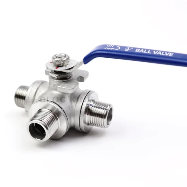 BSPT Male Thread Three 3 Way Ball Valve DN15 DN20 Stainless Steel 304 Valve Handle Valves L T Port 1/2" 3/4" - Image 4