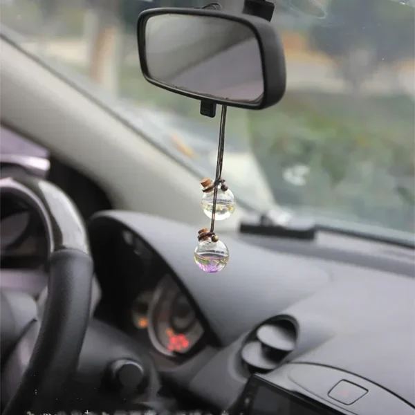 Car Hanging Perfume Pendant Fragrance Air Freshener Empty Glass Bottle For Essential Oils Diffuser Automobiles Ornaments - Image 4