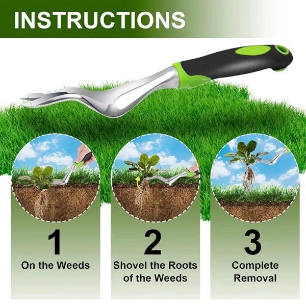 Hand Weeder Tool Weed Puller Tool for Garden Weeding Digger Tool with Ergonomic Handle for Weed Removal Farmland Transplantation - Image 4