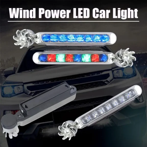 Wind Powered Car LED DayTime Running Lights Creative Auto Auxiliary Lighting Rotation Fan Lamp Automobile Day Time Headlights - Image 3