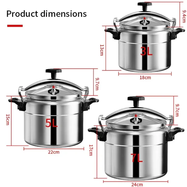 3L/5L/7L Professional Pressure Cooker Heavy-Duty Aluminum Explosion-Proof Cooking Pots for Gas Cooker Pot - Image 6