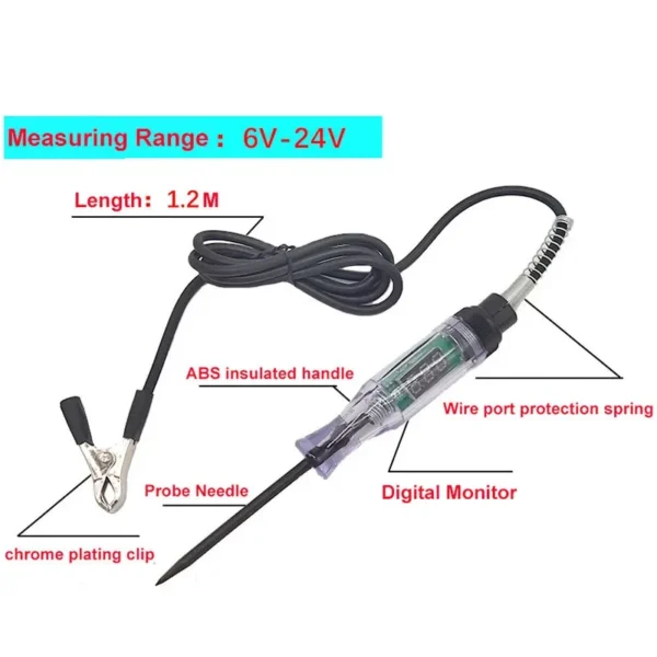 Auto 6-24 V DC Car Truck Voltage Circuit Tester Car Test Long Probe Pen Light Bulb Automobile Car Test Polarity Pen Tools - Image 4