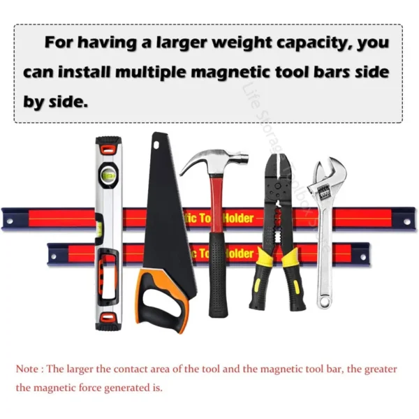 Magnetic Tool Holder,Heavy-duty Magnet Bar Strip Rack,Wrench Tool cabinet Wall Mounted Storage Tool Bar Strip for Tool Organizer - Image 4