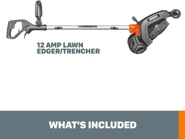 WORX WG896 12 Amp 7.5 Inch Electric Lawn Edger & Trencher, Orange and Black - Image 6