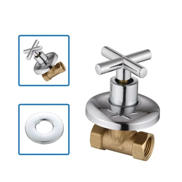 Brass Quarter Turned Full Turned Shower Stop Valve Concealed Switch Bathhouse Shower Shutoff Valve Open Quickly Plumbing Fitting - Image 4