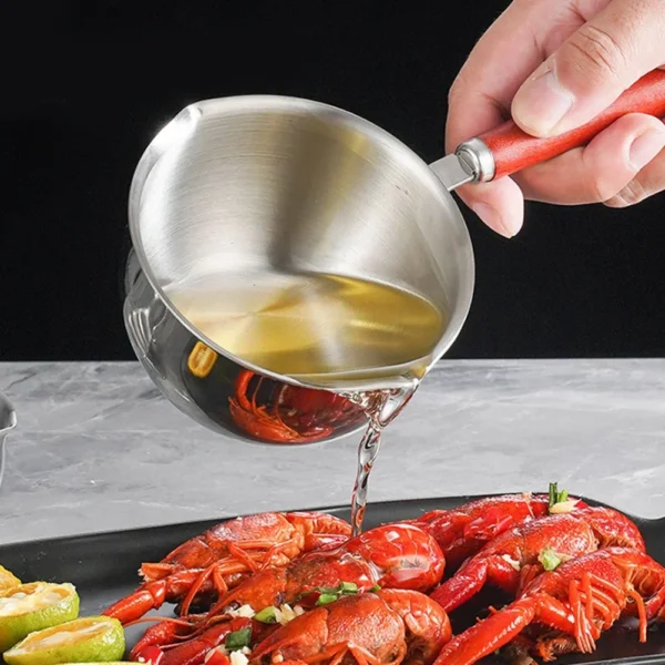 Mini Stainless Steel Hot Oil Pot Small Saucepan for Boiling Butter Melting Pot Butter Warmer Ideal for Various Cooking Tasks - Image 2