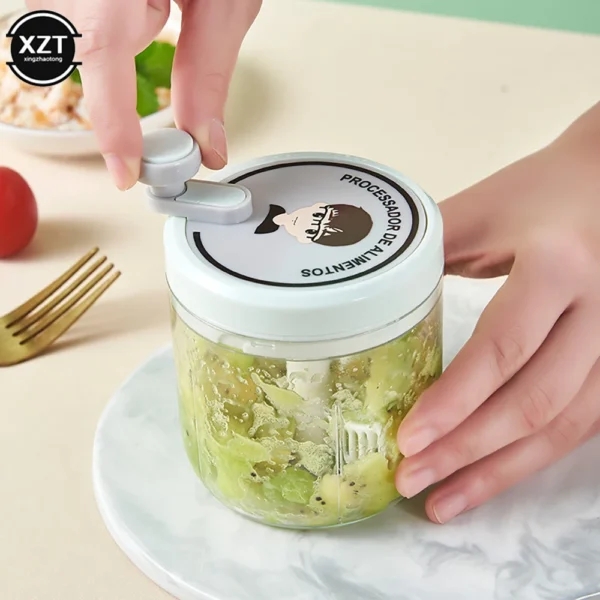 200/400ml Food Chopper Garlic Grinder Cooking Ingredients Processor Kitchen Tools Manual Garlic Cutter - Image 2