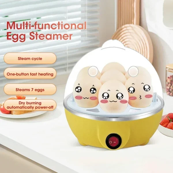 Multifunctional Electric Egg Boiler Monolayer Layer Egg Cooker Mini Steamer Kitchen Cook Breakfast Machine Breakfast Artifact - Image 2