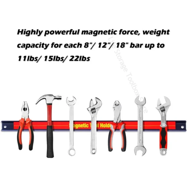 Magnetic Tool Holder,Heavy-duty Magnet Bar Strip Rack,Wrench Tool cabinet Wall Mounted Storage Tool Bar Strip for Tool Organizer - Image 5