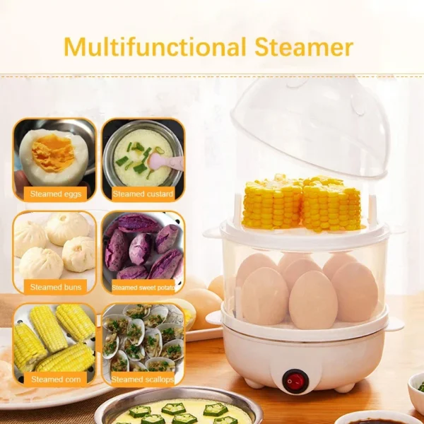 Electric Egg Steamer Multifunction Egg Boiling Machine Semi-egg Cooker Pan Corn Milk Rapid Breakfast Cooking Appliances - Image 3